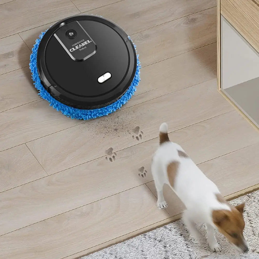 NEWEST  Intelligent Mop Robot-2in1 Wet and Dry Robot for Wooden and Tile Floors, Quiet (60 dB) 30 Minutes Operating Time USB Charger