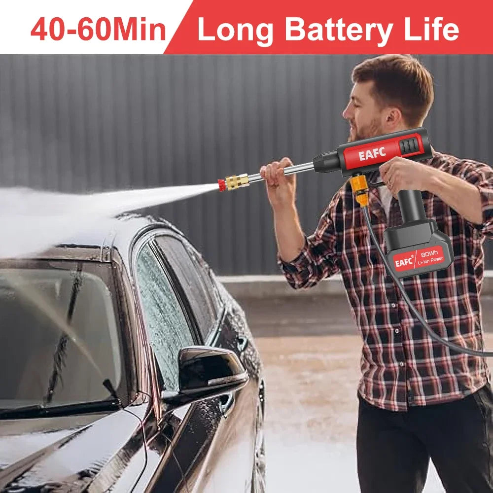 Cordless 60Bar Electric High Pressure Car Wash Gun Washer Supplies Foam Generator Spray Cleaner Car Wash Cleaning Machine
