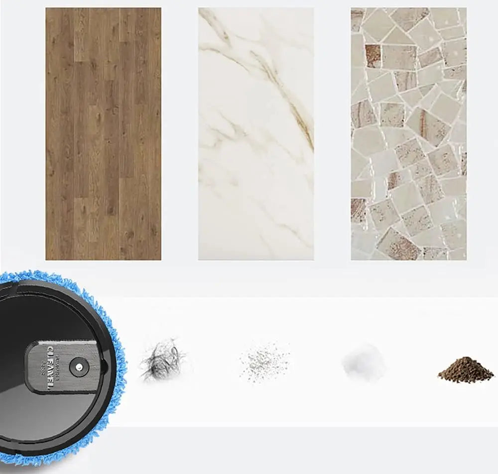 NEWEST  Intelligent Mop Robot-2in1 Wet and Dry Robot for Wooden and Tile Floors, Quiet (60 dB) 30 Minutes Operating Time USB Charger