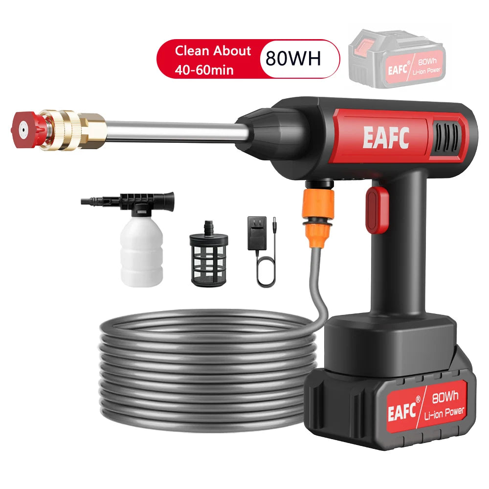 Cordless 60Bar Electric High Pressure Car Wash Gun Washer Supplies Foam Generator Spray Cleaner Car Wash Cleaning Machine