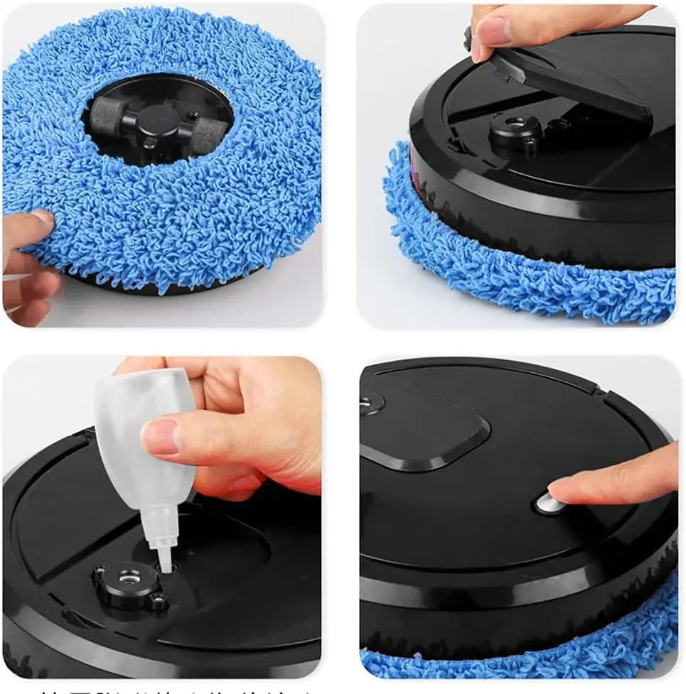 NEWEST  Intelligent Mop Robot-2in1 Wet and Dry Robot for Wooden and Tile Floors, Quiet (60 dB) 30 Minutes Operating Time USB Charger