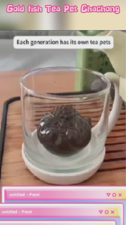 Bubble-blowing Color-changing Tea Pet Goldfish Ornament